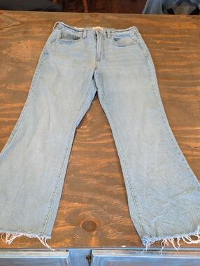 Universal Thread Light Blue Frayed Wide-Leg Jeans